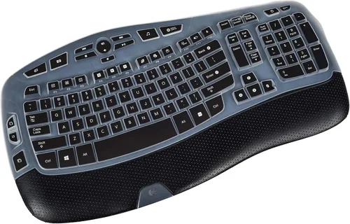 Vista 12 de Logitech MK320 K330 MK335 - Funda de teclado de silicona impermeable para Logitech MK320 MK335, color negro