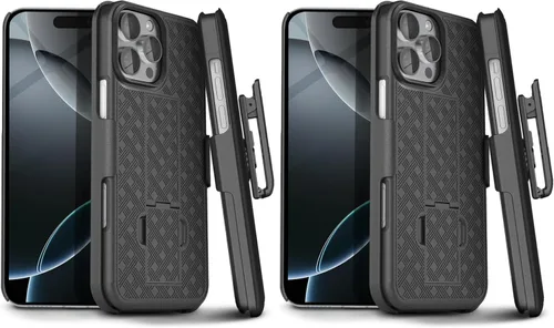Vista 22 de MOTIVE - Funda para iPhone 14 con clip para cinturón, rígida, función atril, 6.1 pulgadas