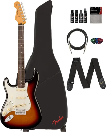 Vista 37 de Fender Player II Modified Stratocaster - Paquete de atardecer con bolsa de concierto, correa, cable, paquete de 3 púas y kit de limpieza de guitarra