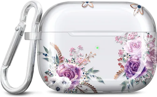 Vista 10 de Funda para Airpods Pro de 2ª generación, diseño de mármol con purpurina dorada, piel protectora de TPU para mujeres y niñas con llavero compatible