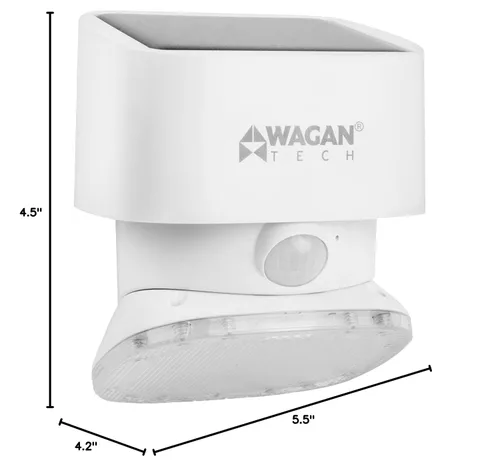 Vista 9 de Wagan EL8569 2000 lúmenes luz solar de pared solar al aire libre luz LED impermeable sensor de movimiento luces de seguridad brillante solar