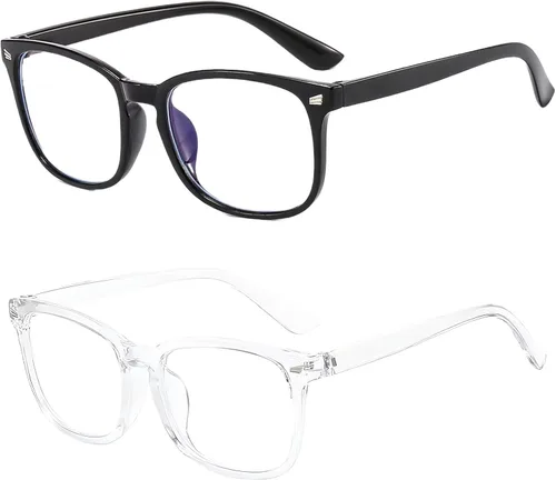 Vista 12 de Gafas de luz azul transparentes para mujeres y hombres, gafas con marco cuadrado de moda con protección antirreflejos