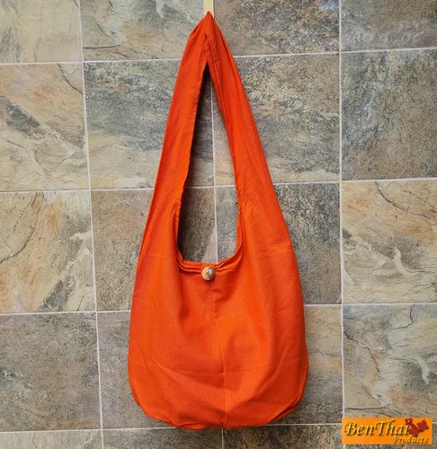 Vista 3 de BTP! Bolso bandolera de algodón con diseño de monje tailandés Buda estilo hippie Hobo sólido grande