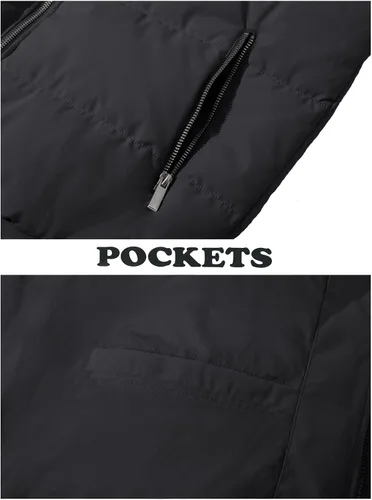 Vista 6 de MAGNIVIT Chaquetas de invierno para hombre, chaqueta bomber para hombre, chaqueta de otoño, chaqueta negra, chaqueta bomber chaquetas ligeras