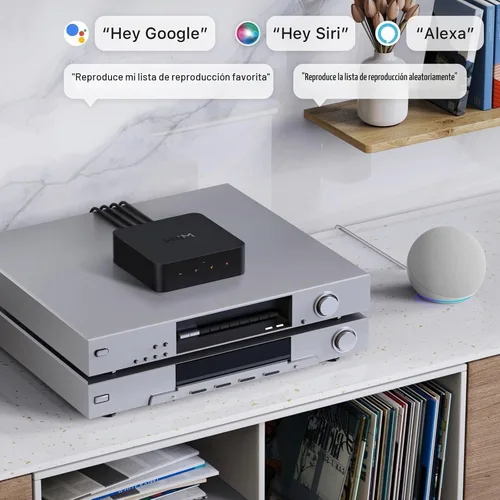 Vista 5 de WiiM Pro AirPlay 2 Receptor, Google Cast Audio, Transmisor Multisala WiFi, Compatible con Alexa, Siri y Google Assistant, Transmite Audio de Alta
