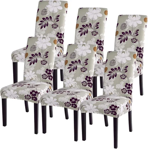 Vista 37 de SearchI Juego de 2 fundas elásticas para sillas Parsons de comedor, fundas elásticas con estampado de elastano, extraíbles, lavables, fundas