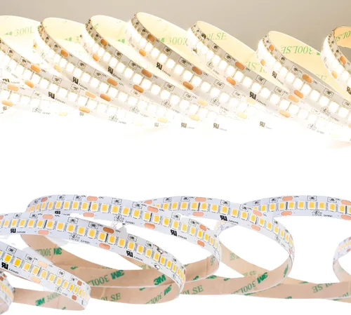 Vista 9 de Tira de luz LED más brillante de 24 V, 3000 K blanco cálido UL ultra brillante con 1200 LED por rollo más brillante que COB, 2216, 5630, 5730 chips