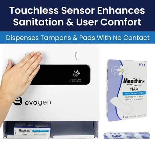 Vista 4 de Evogen EVNT4 Mini dispensador de productos de cuidado menstrual sin contacto