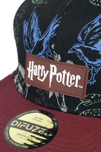 Vista 4 de Harry Potter Hogwarts House Symbols El Snapback Gorra Negro, Negro