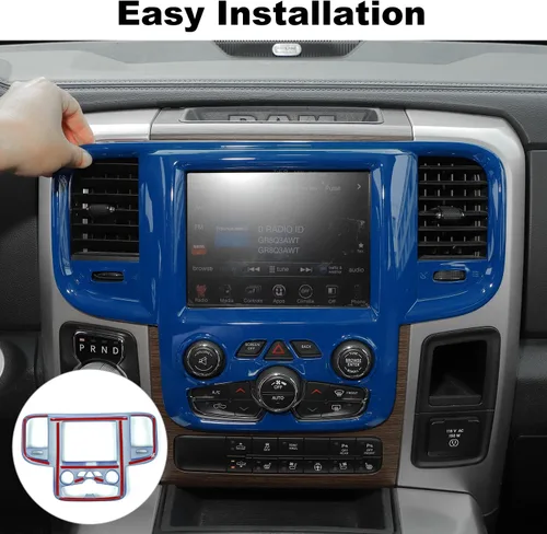 Vista 3 de Voodonala Cubierta GPS de navegación de consola central para Dodge RAM 2011-2017 Accesorios ABS azul 1pc
