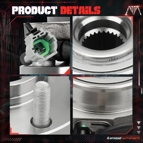 Vista 4 de 515065 [4WD/AWD solamente, 6 lengüetas, paquete de 2] Conjunto de cojinete de cubo de rueda delantera con ABS para Frontier/Xterra 2005-2015, 2