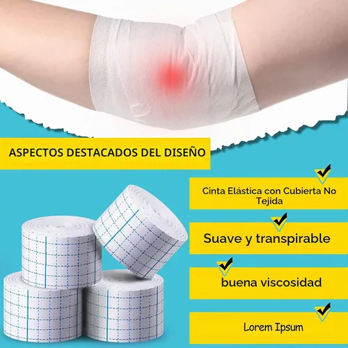 Vista 7 de Nuanchu - Rollo de cinta elástica no tejida (4 rollos)