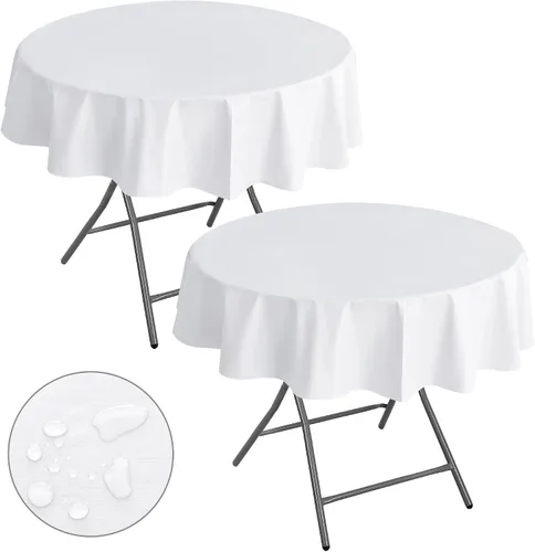 Vista 23 de Nasitos Paquete de 2 Manteles de Vinilo Cuadrado 54x54 Pulgadas - Beige, Manteles de Mesa de Cartón Impermeables y Resistente al Aceite, Manteles
