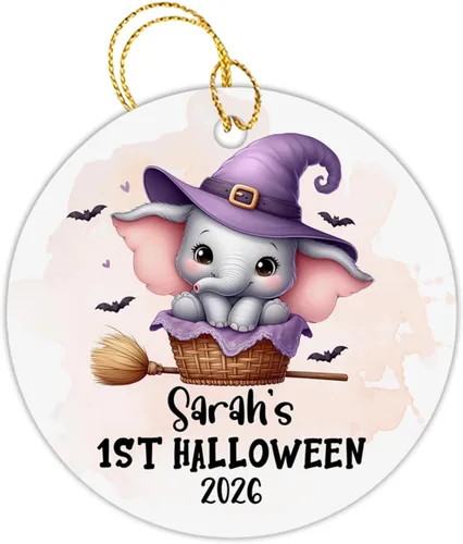 Vista 14 de Adorno personalizado para el primer Halloween en nuestro nuevo hogar 2025, adorno de Halloween personalizado para el hogar con dirección y nombres