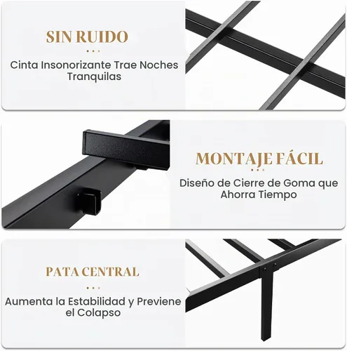 Vista 7 de SHA CERLIN Base de cama tamaño completo con cabecera de madera industrial vintage, plataforma de metal resistente con almacenamiento debajo