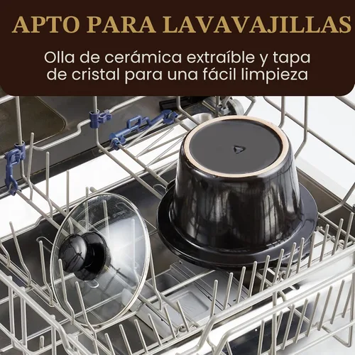 Vista 6 de MaxiMatic Elite Gourmet olla de cocción lenta de 1.5 qt, Plateado Tapa de cristal ajustable apta para lavavajillas, ideal para entradas, salsas