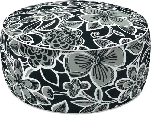 Vista 42 de LVTXIII Otomana inflable para interiores y exteriores, reposapiés redondo, 21 pulgadas de diámetro x 9 pulgadas de alto, todo clima, portátil, Hojas