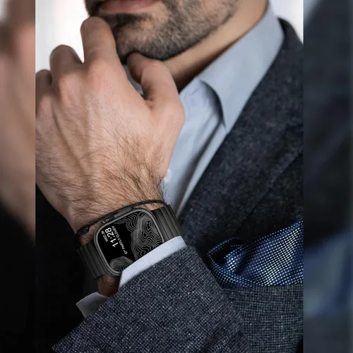 Vista 8 de NewWays - Pulsera de eslabones de titanio y acero inoxidable para Apple Watch Band Ultra 3 2 1 Band 49mm Series11 10 46mm 42mm 45mm 44mm 41mm 40mm