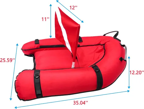 Vista 5 de Luwint Hi-Vi - Boya inflable de buceo y boya de marcador de superficie de 5 pies