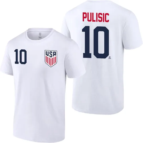 Vista 23 de Icon Sports Offical Licensed U.S. Soccer Federation USMNT Player Name and Number T-Shirt Gio Reyna Armada Escudo