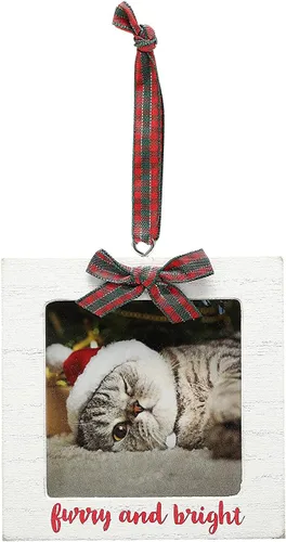 Vista 17 de Kate & Milo Adorno de hueso con estampado de pata de Navidad, recuerdo navideño para mascotas, blanco Pet-Safe Clay, No-Mix or Bake DIY Keepsake