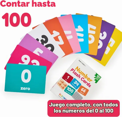 Vista 3 de 101 tarjetas flash de números 0 a 100 para niños pequeños y niños de 1 año en adelante, tarjetas de conteo, reconocimiento de números y actividades
