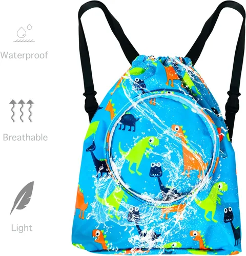Vista 2 de Mochila ligera con cordón para gimnasio, bolsa de natación, bolsa de yoga, impermeable, mochila de playa, mochila deportiva para mujeres, hombres
