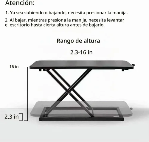Vista 2 de Elevador de teclado negro del convertidor del escritorio de pie ajustable