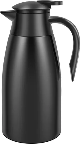 Vista 5 de Jarra térmica de café de acero inoxidable de 2 litros, aislada al vacío, de 20 a 24 horas, botella de agua térmica de gran capacidad para el hogar