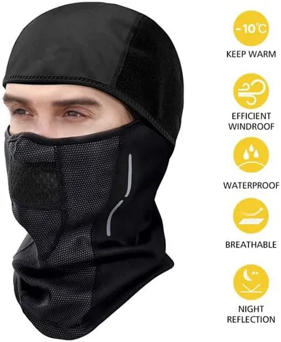 Vista 2 de Máscara facial de esquí resistente al viento retención térmica unisex ahorro de calor impermeable resistente a la intemperie protección UV
