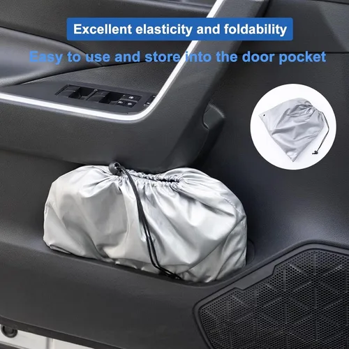 Vista 4 de Parasol para parabrisas para accesorios de Toyota 4Runner 2010-2024, ajuste personalizado, plegable, protector de visera para ventana delantera