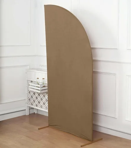 Vista 162 de Efavormart - Juego de 4 fundas de elastano beige para arco de media luna, fundas de telón de fondo Chiara de 2.5 pies a 7 pies para escenarios