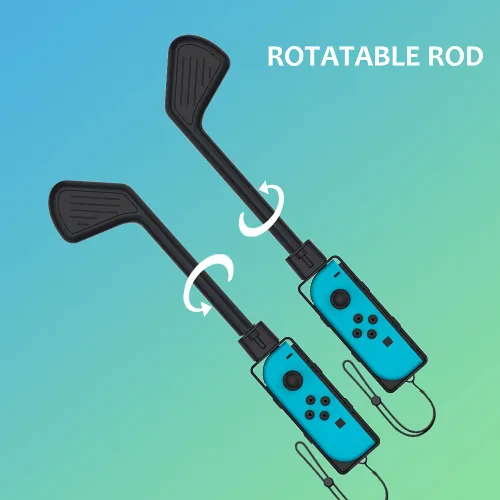 Vista 3 de Uxilep Golf Club for Mario Golf Super Rush - Nintendo Switch Joy-con AccessoriesMini Golf Clubs Hand Grip Accessories with Wrist Strap for Joy Cons