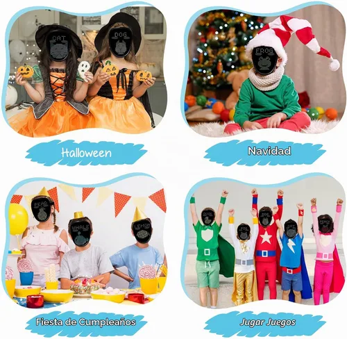 Vista 4 de Depointer Life Máscara LED con detección de gestos, máscara transformadora unisex con luz LED para disfraz, cosplay, fiesta, mascarada