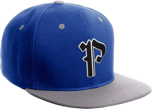 Vista 1664 de Daxton Gorra clásica con visera de billete plano con letras del alfabeto inglés antiguo de la A a la Z