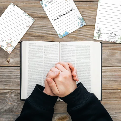 Vista 6 de 8 Pack Christian Sticky Notes Samll Scripture Inspirational Memo Pads Floral Design Adhesive Religious Bible Verse Quotes Notepads for Writing Diary