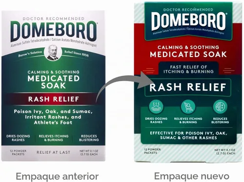 Vista 4 de Domeboro Alivio de erupciones medicinales, 12 paquetes de polvo