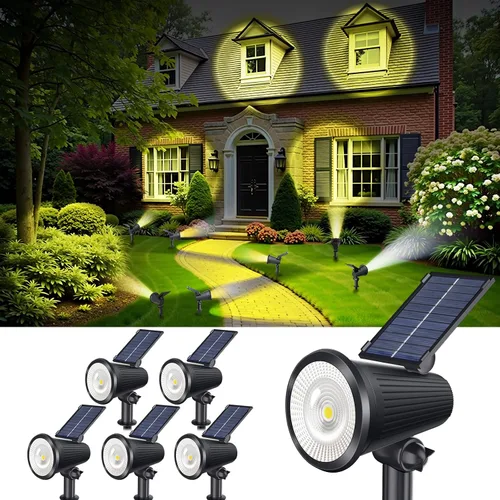 Vista 12 de Solar Powered Spotlights Outdoor Waterproof Sunset Spot LED Lights Ultra Bright for Tree, Flag, Lawn, Statue, Pool, Garden, House, Wall, Yard, Path