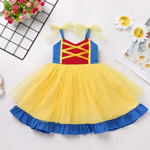 Vista 5 de IDOPIP Baby Girls Halloween Tutu Dress Shiny Spider Bat Princess Birthday Party Dresses Ruffle Tulle Bowknot Dress up Costume