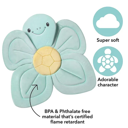 Vista 9 de Nuby Turtle - Cojín de baño para bañera o fregadero, tela suave y fácil de secar, 0-6 meses, turquesa
