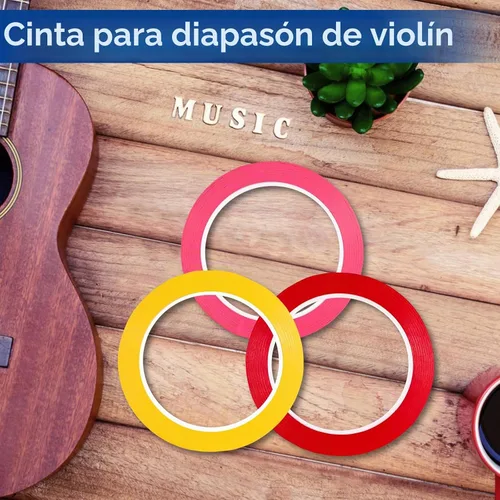 Vista 4 de Diapasón para violín, 8 rollos de calcomanías de guía de dedo para violín, cinta de dedo de violonchelo de 216 pies para principiantes posiciones