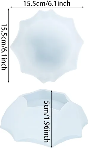 Vista 6 de Moldes de silicona para platos de diez esquinas para fundición de resina, moldes de bandeja de platos pequeños, molde de resina epoxi