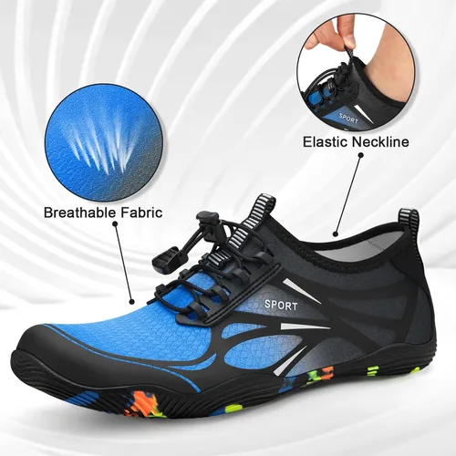 Vista 2 de ATHMILE Zapatos de agua para hombres y mujeres, zapatos de río, para adultos, natación, playa, lago, piscina, calcetines acuáticos, calcetines