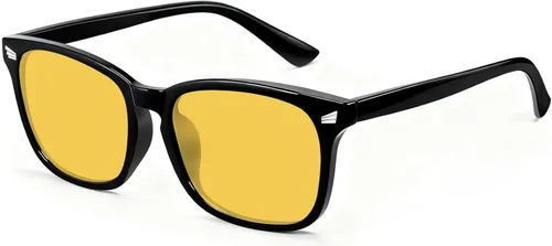 Vista 14 de Gafas de conducción de visión nocturna para hombres y mujeres, ajuste A01 Negro Claro