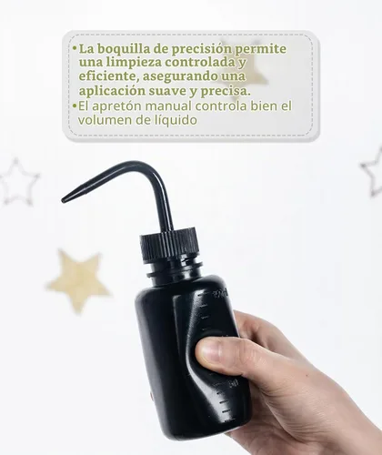 Vista 4 de Melphoe Exprimidor de botellas de lavado de tatuajes, 2 botellas de agua de 5.1 fl oz para riego de suculentas, herramientas de riego de enjuague