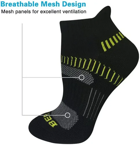 Vista 3 de BERING Calcetines deportivos para correr al tobillo para mujer (6 pares)