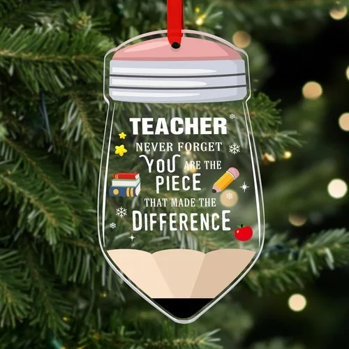 Vista 11 de PETCEE Adornos para Maestros Regalos de Apreciación para Maestras Adornos para Maestros para Decoraciones de Árbol de Navidad Jubilación Regalos