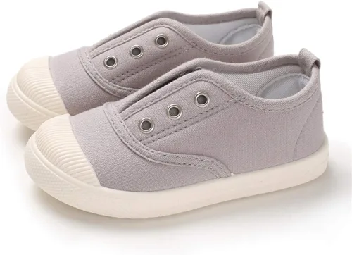 Vista 3 de E-FAK Zapatos para niños y niñas, tenis de lona sin cordones, ligeros, a la moda, casuales, para correr (niños pequeñosbebé)