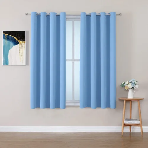 Vista 127 de ChrisDowa - Cortinas cortas para ventana de 40 pulgadas para dormitorio - Cortinas cortas con ojales y aislamiento térmico para oscurecer