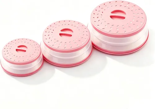Vista 7 de Cubierta plegable para salpicaduras de microondas, cubierta para platos de microondas con ventilación de vapor, silicona y plástico sin BPA